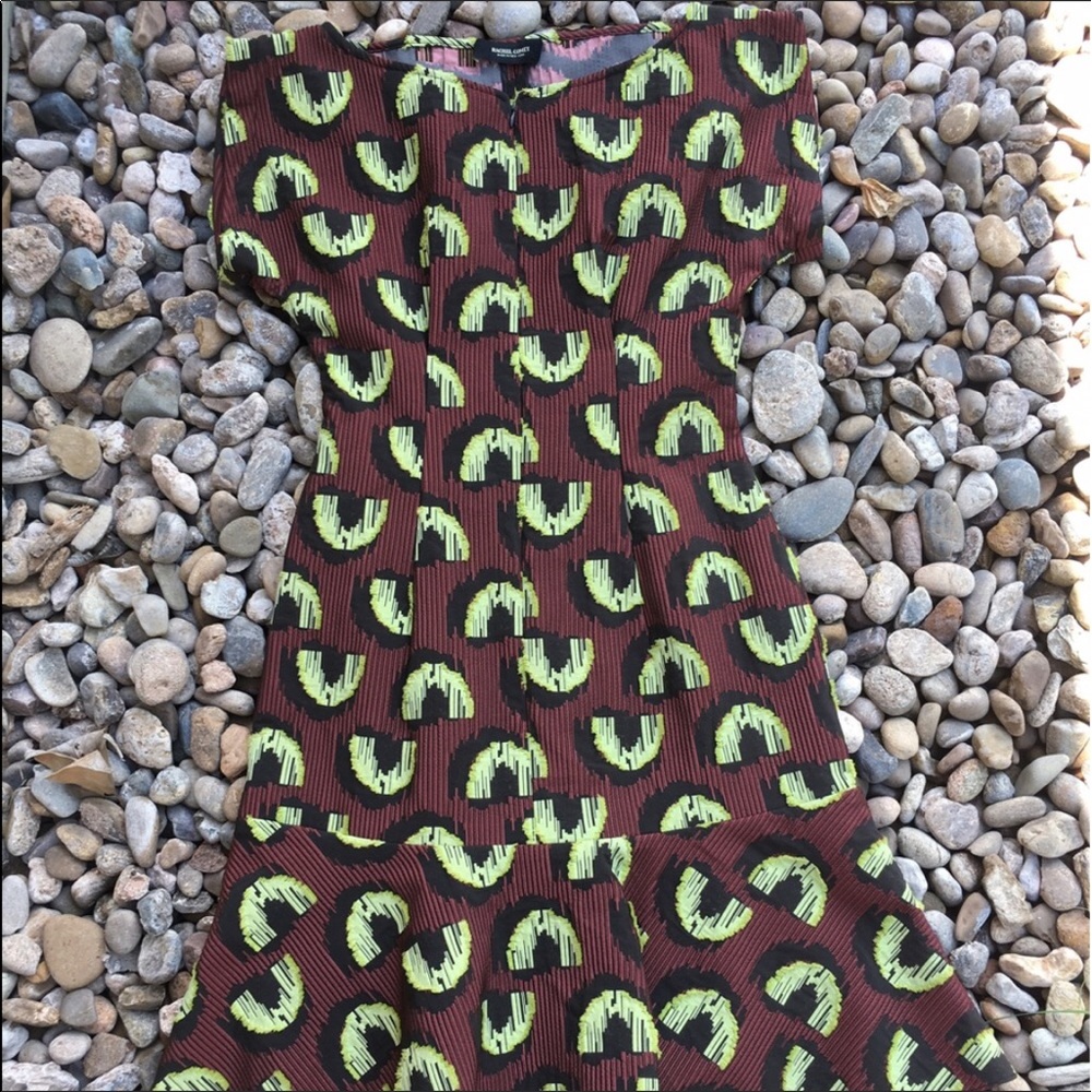 Rachel Comey Printed Brown Black Neon Dress Size 4